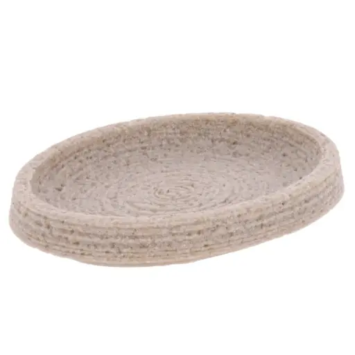 [182404-TT] Stone Look Resin Soap Dish Beige