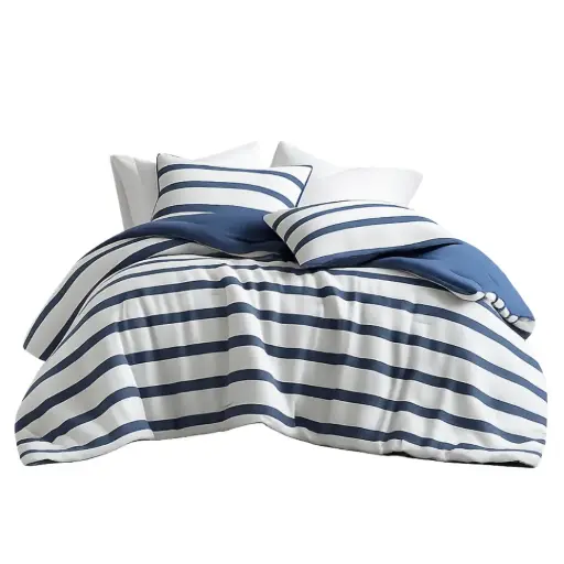 [182495-TT] Merritt Striped King Comforter Set Blue