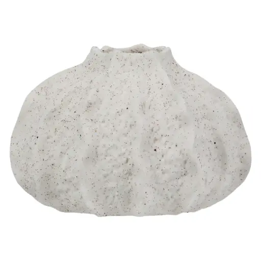 [183310-TT] Round Coral Stone Vase 5in