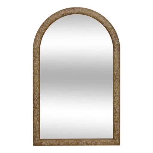 [183463-TT] Ethel Arched Wall Mirror Brown 46in