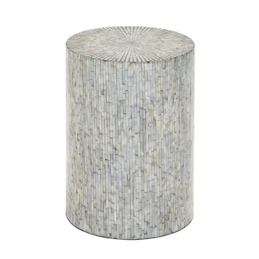 [184426-TT] Blue Mother Of Pearl Inlay Accent Table 14x20in