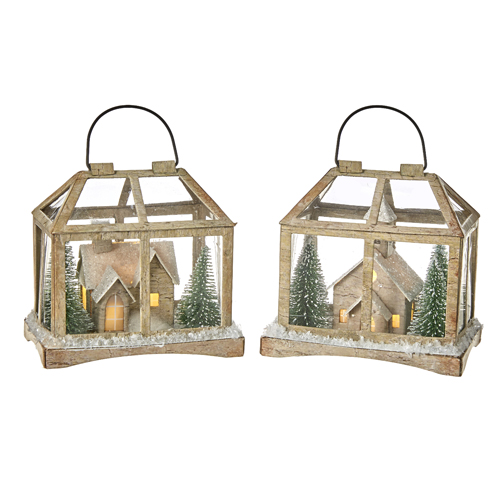 [167395-TT] Frosted Terrarium Lighted Ornament 4.5in