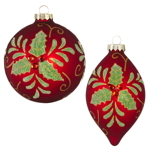 [167396-TT] Holly Ornament 4in