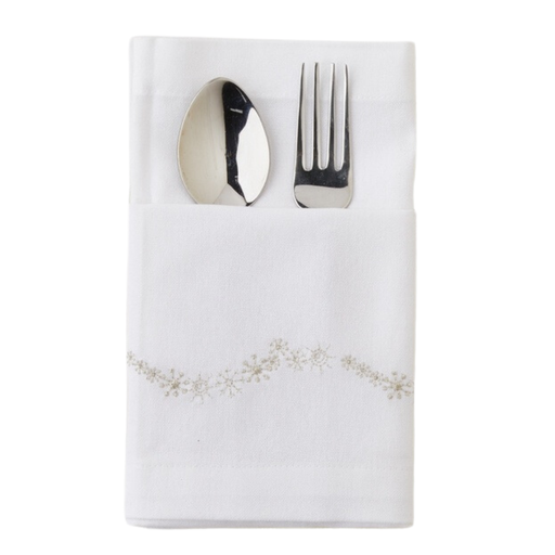 [165403-TT] Snowflake Silver Napkin