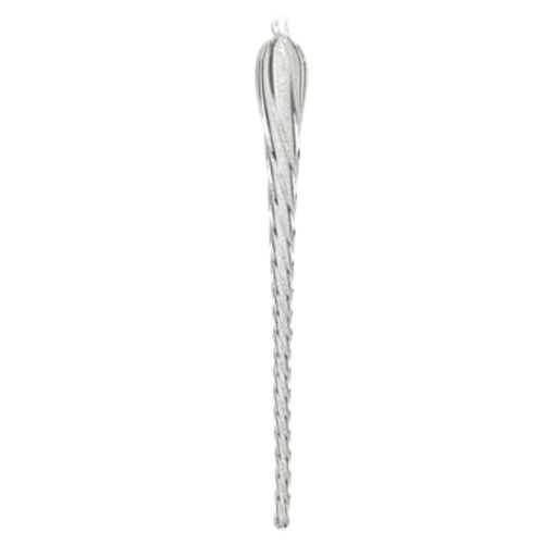 [165617-TT] Blown Clear Glitter Glass Icicle Ornaments