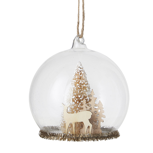 [165632-TT] Winter Scene in Cloche Ornament 4in