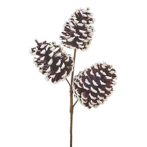 [165645-TT] Iced Pinecone Spray 21.5in