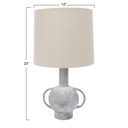 Grey Terracotta Table Lamp With Handles 23in