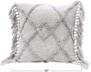 Grey Tufted Pillow 20in