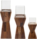 Geometric Wood Base Hurricane 24.5in