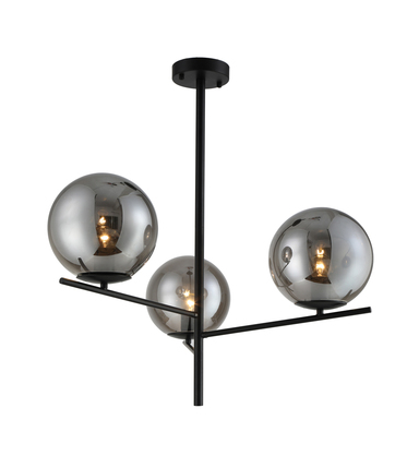 Smoked Glass Pendant Light 47in