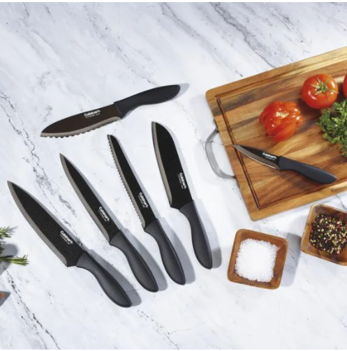 Cuisinart 12pc Soft Grip Black Metallic Coated Knife Set with Blade Guards