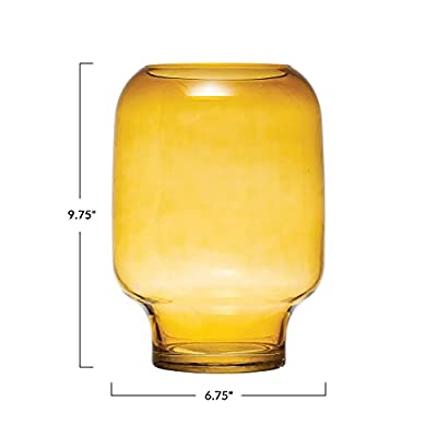 Amber Glass Vase 9"H