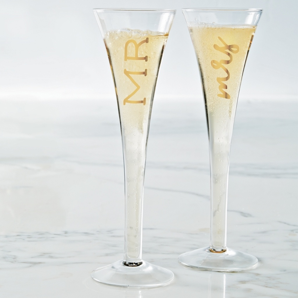 Mr & Mrs Champagne Glass Set