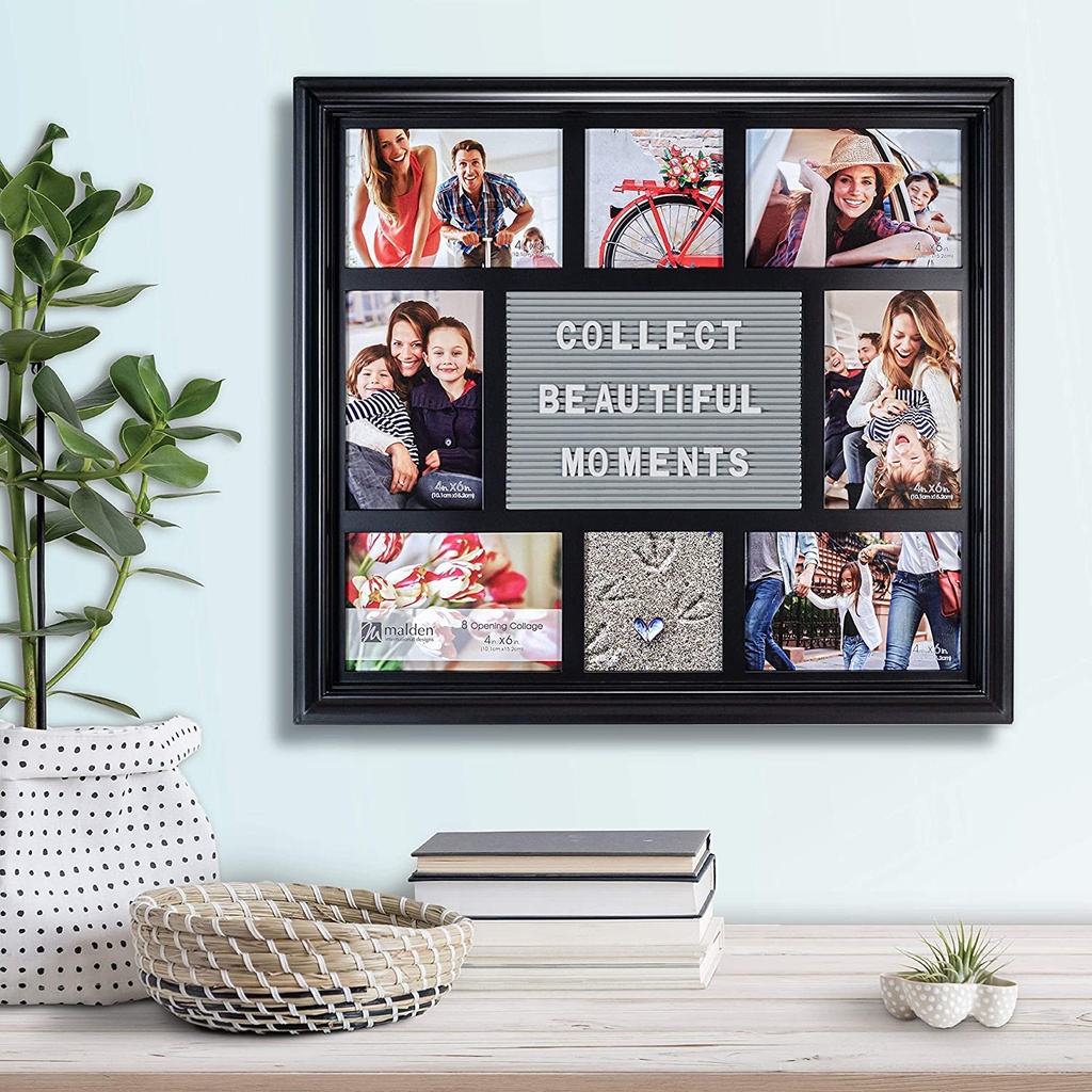 Black Puzzle Letterboard 8-Opening Frame