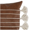 Ezekiel Vegan Leather Brown Pillow 18x18in