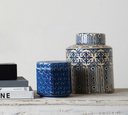 Decorative Stoneware Ginger Jar with Pattern 10in