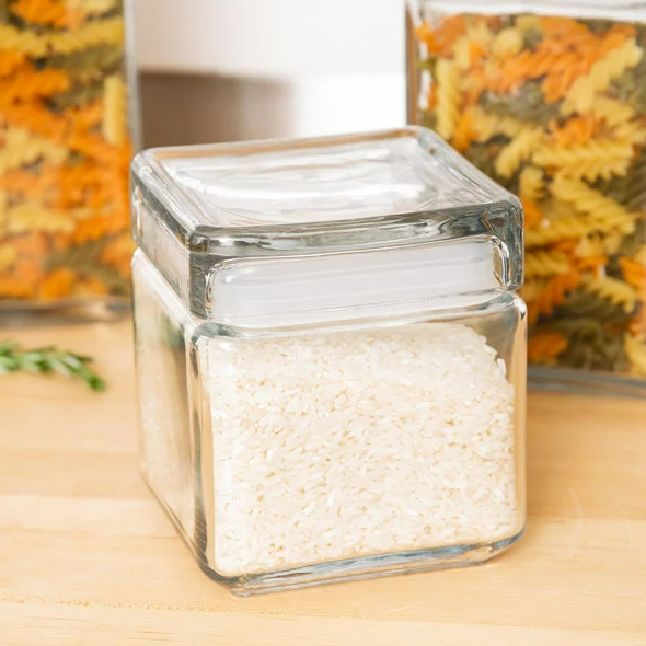 Stackable Jar with Glass Lid 1qt