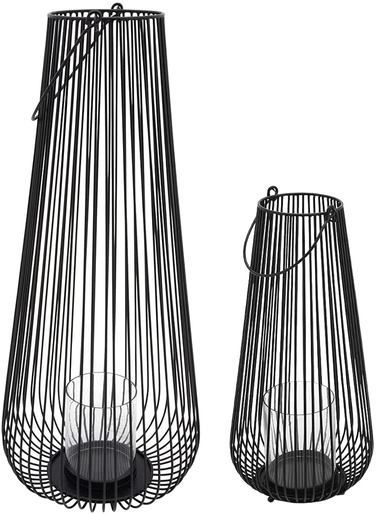 Black Wire Lantern 16in