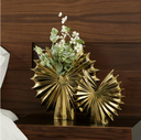 Gold  Aluminum Fan Vase 15in