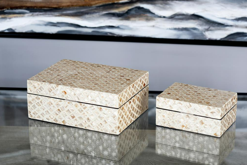 Beige Mother of Pearl Box Set 12in