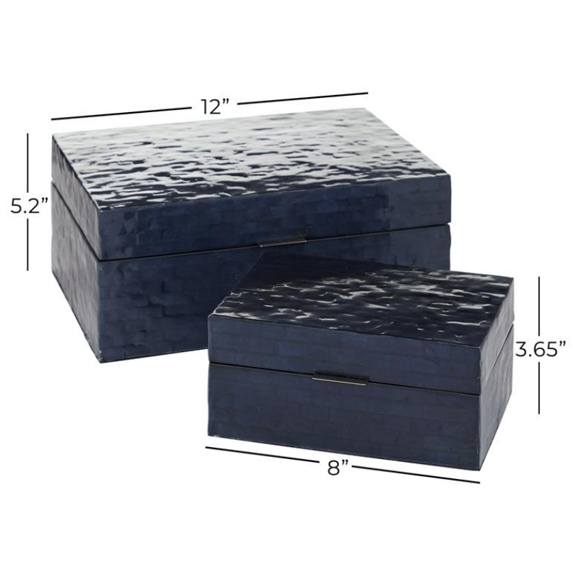 Blue Capiz Decorative Box 8in