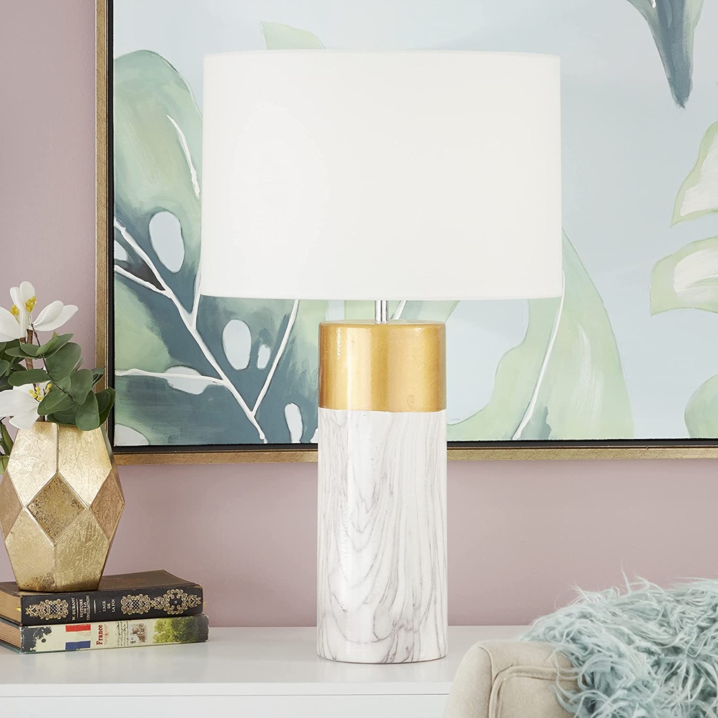 Marble and Gold Table Lamp 25in