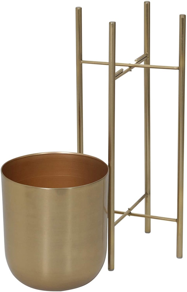 Metal Planter on Stand Gold 30in