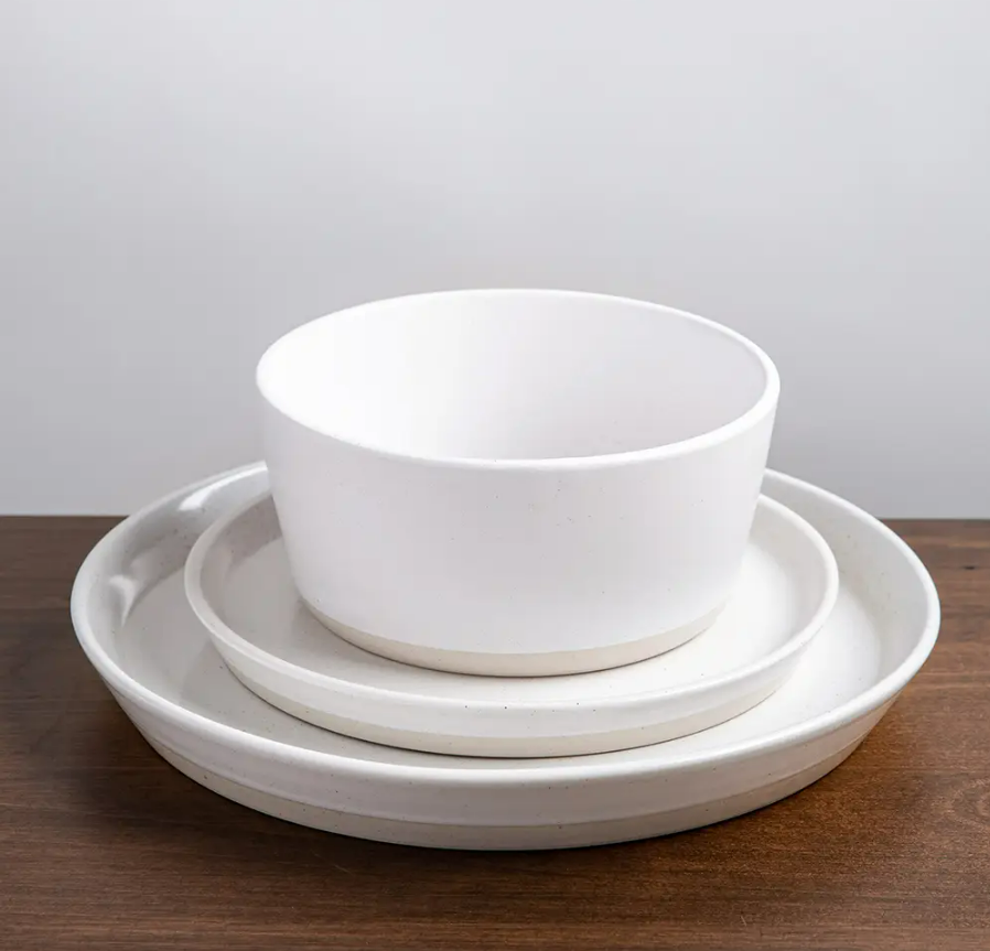 Cream Stoneware Dinnerware Set 12pc