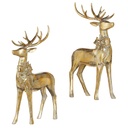 Aged Gold Deer with Bow 16.75in