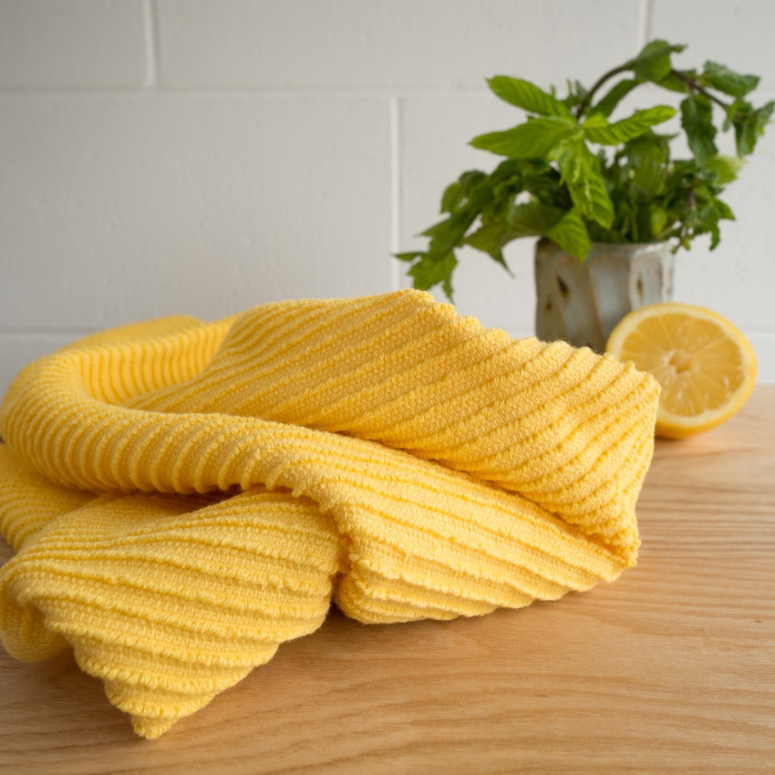 Ripple Kitchen Towel Lemon