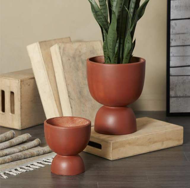 Stacked Planter Terracotta 15in