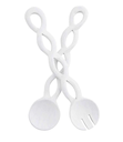 Twisted Wood Server Set White