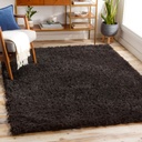 Angora Shag Rug Black 5x7