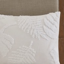Bahari 3 Piece Tufted Cotton Chenille Palm Comforter King Set Off White