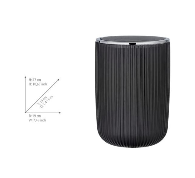 Agropoli Grey Frosted Swing Cover Bin