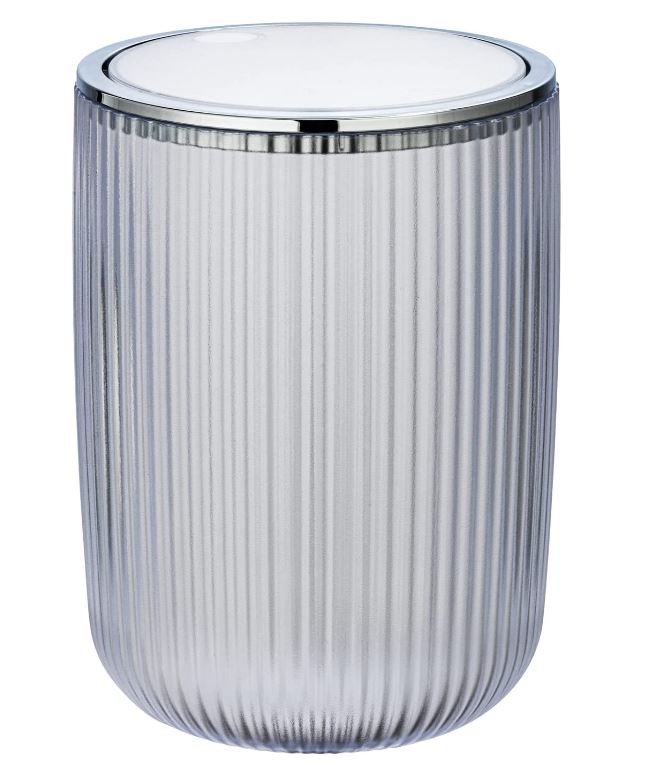 Agropoli White Frosted Swing Cover Bin