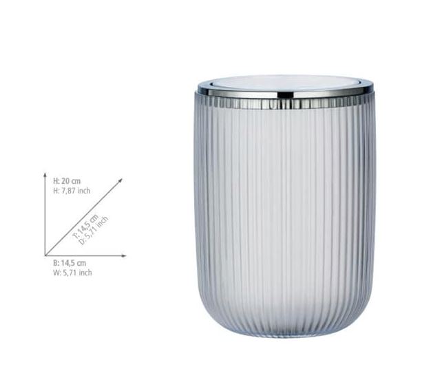 Agropoli White Frosted Swing Cover Bin