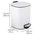 Alassio White Pedal Bin 5L