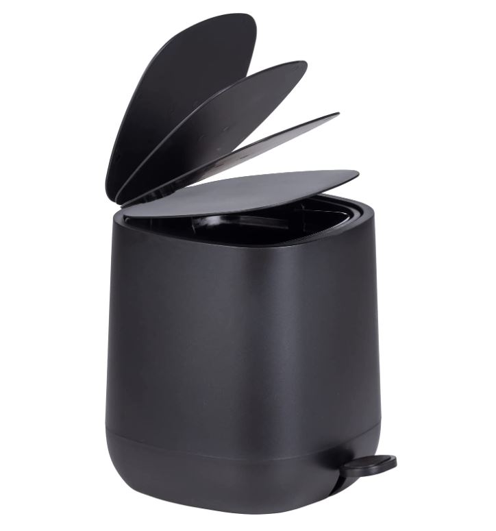 Davos Black Matte Pedal Bin 5 Litre