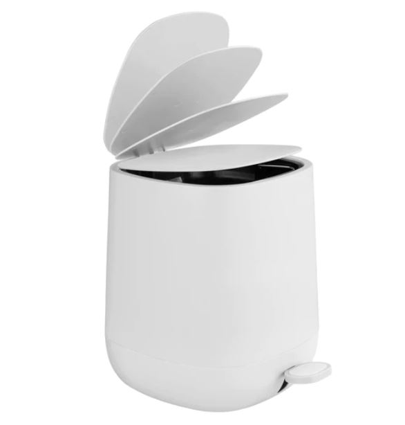 Davos White Matte Pedal Bin 5 Litre