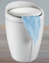 Candy Leather Look White Bath Stool