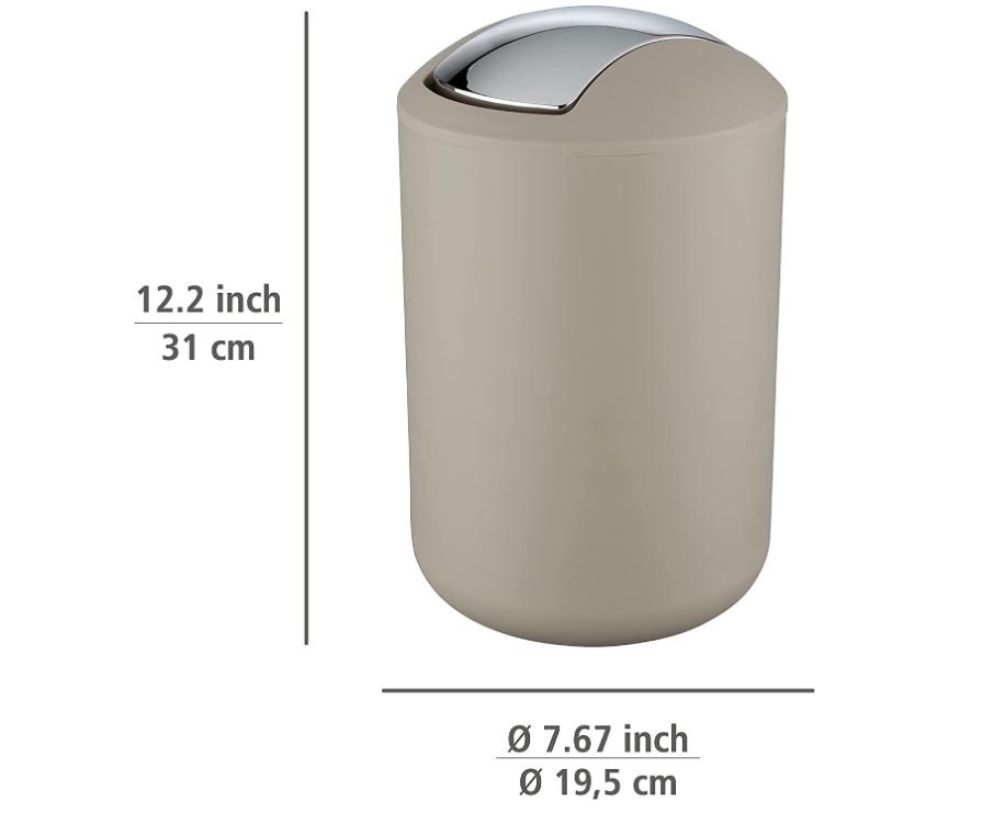 Brasil Swing Cover Bin Large Taupe