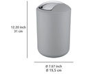 Brasil Swing Cover Bin Large Grey