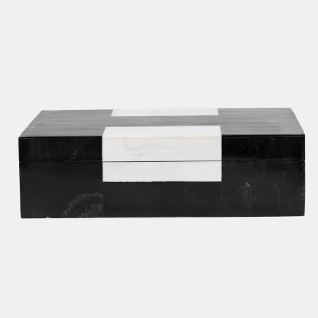 Resin Box Black and White 12in