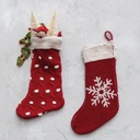 Cotton Knit Stocking Red & Cream Polka-Dot 20in