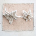Faux Fur Poinsettia Clip-on Ornament White & Gold 7in
