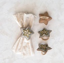 Embroidery Wool Felt Star Napkin Ring Set of 4