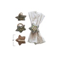 Embroidery Wool Felt Star Napkin Ring Set of 4