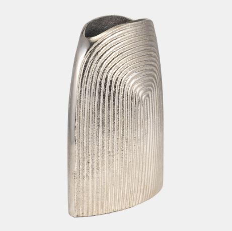 Metal Arch Vase Silver 11in